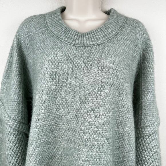 Madewell Cable Havener Pullover Sweater Wool Alpaca Cable Knit Sage 3X Boxy - Picture 6 of 16